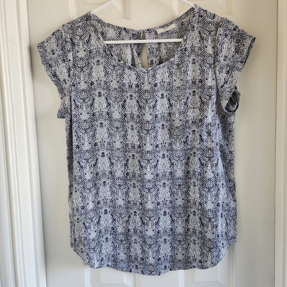Joie 100%‎ Silk Cap Sleeve Snakeskin Print Lightweight Airy Blouse Size Small